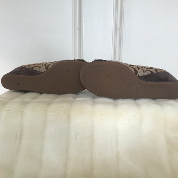Coach, brown, size 8, slip-on wedge, LIKE NEW - Picture 3 of 4